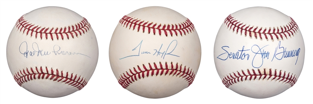 Lot of (3) All Star Pitchers Single Signed Baseball - Hoffman, Bunning & Newhouser (Beckett)